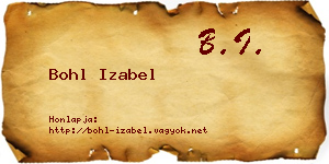 Bohl Izabel névjegykártya